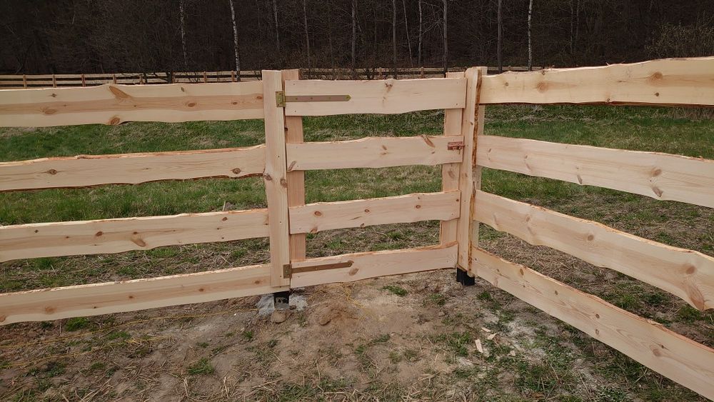 Ogrodzenie drewniane modrzew olcha panel drewniany płot sztacheta