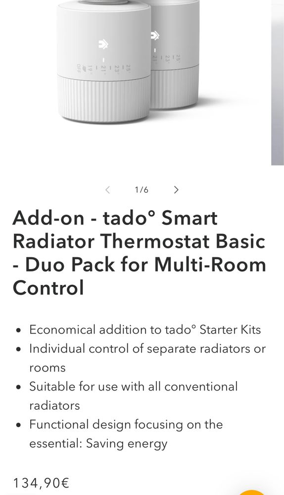 Termostato para radiador HomeKit TADO
