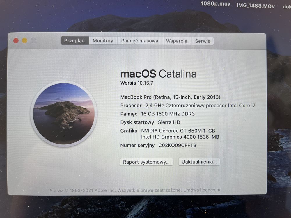 Apple MacBook Pro 15" 2013 i7 / 16GB RAM / SSD 256GB