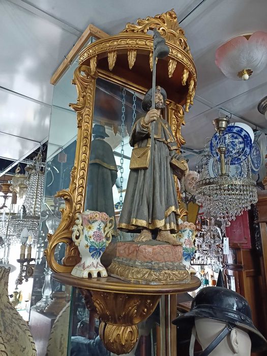 Figura S. Tiago Séc XVIII XIX Madeira Policromada