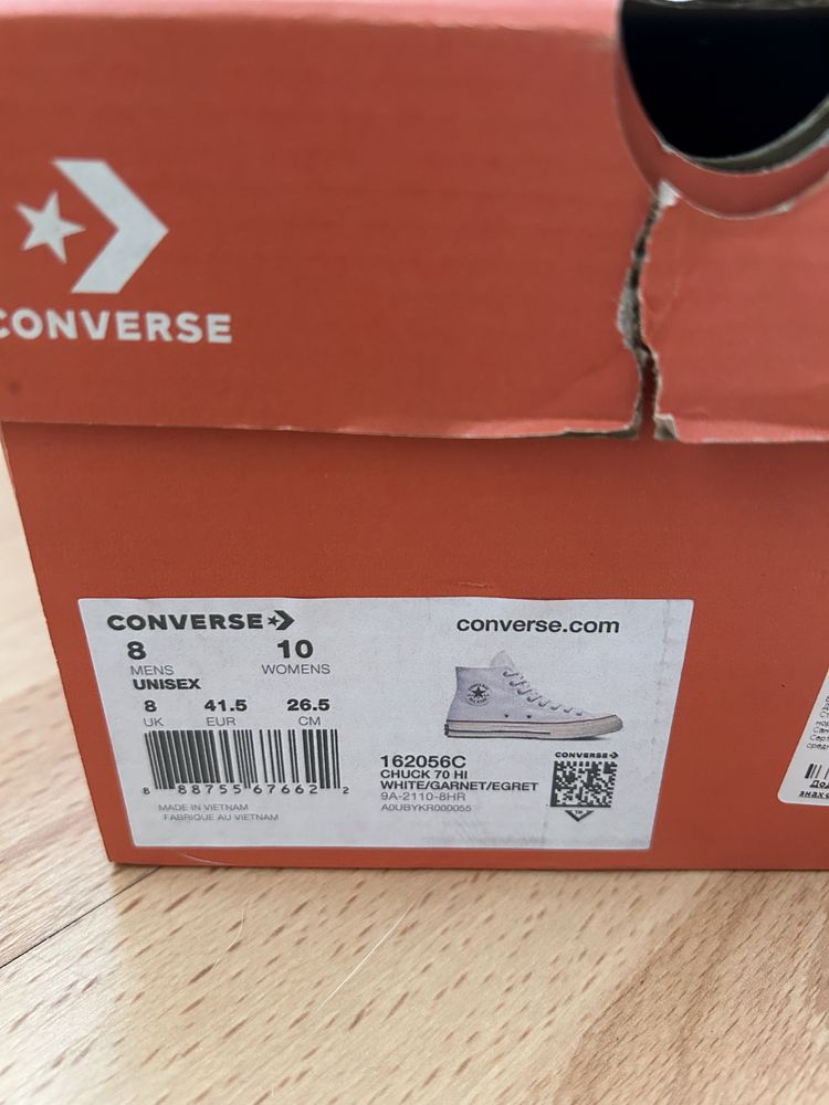 Converce ChuckTaylor All Stars70,нові,оригінал, 41,5 eur; 26,5 cм, 8uk