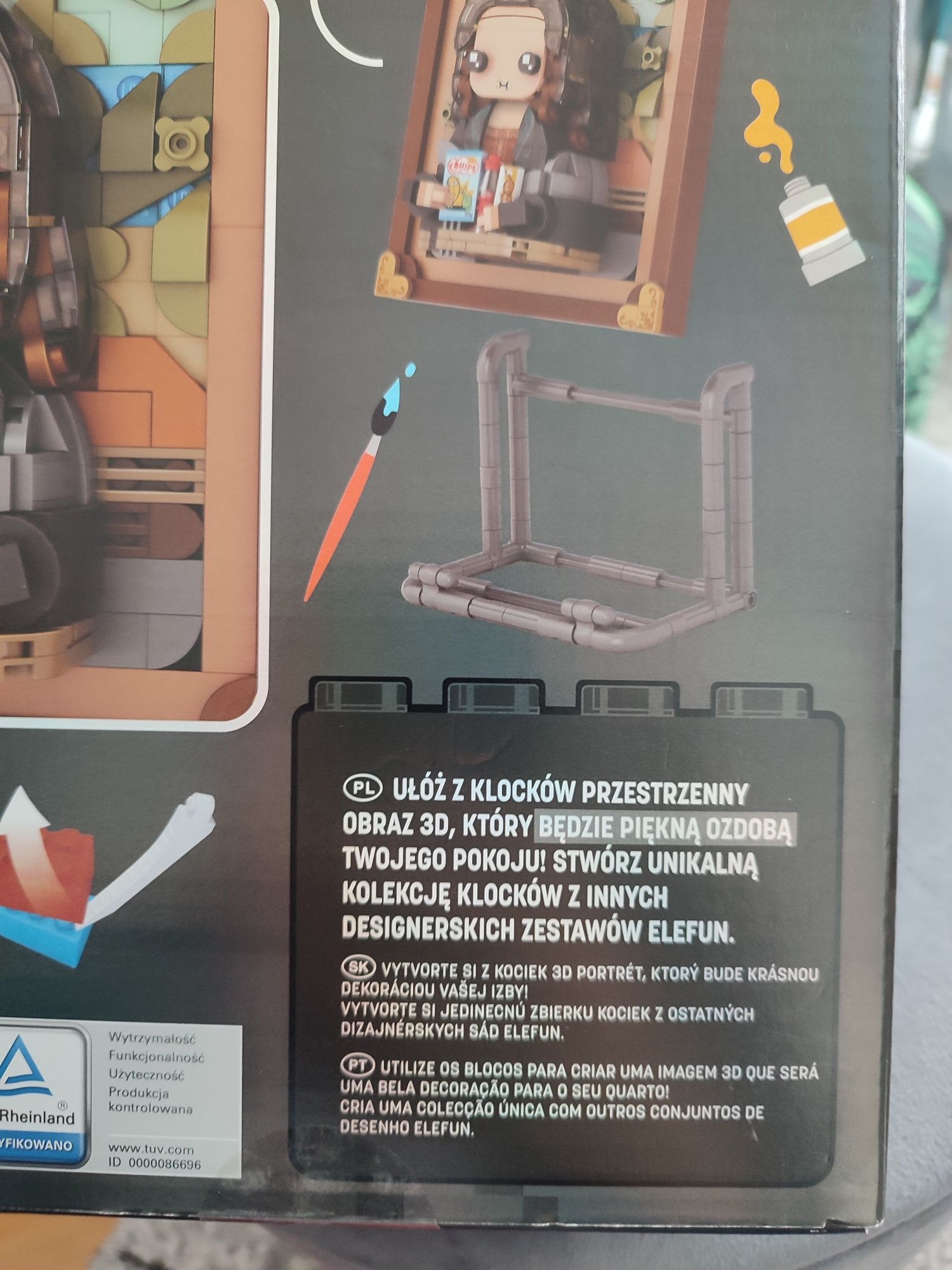 Klocki elefun 643 elementy Mona Lisa obraz portret 3d fantasy collect