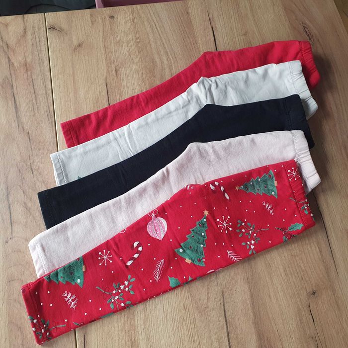 Spodenki dla dziewczynki r.92-98 ciepłe legginsy  5 par