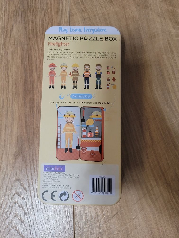 Magnetyczne puzzle Strażak, układanka dla dziecka, podręczna zabawka