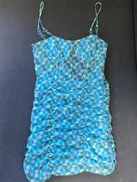 Синя сукня міні (zara, розмір s)