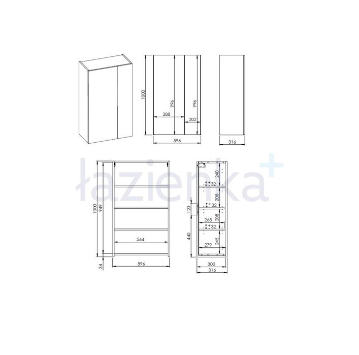 Szafka lazienkowa Elita Kido for All 60x100