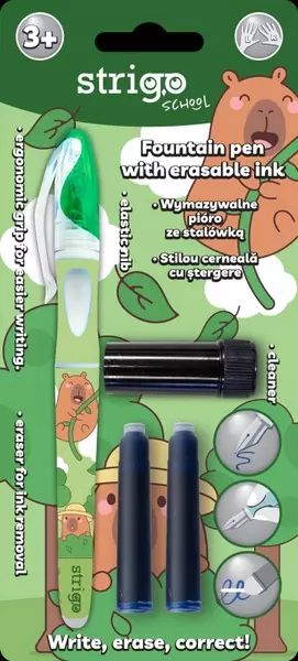 Pióro wymazywalne ze stalówką Kapibara zielone. Strigo. Nowy Produkt