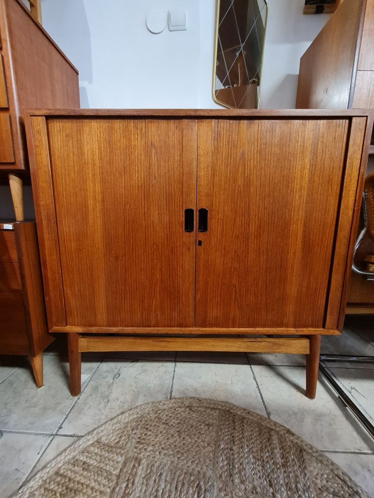 Komoda tekowa,roletowa,duński design,Dania lata 60,mid-century,vintage