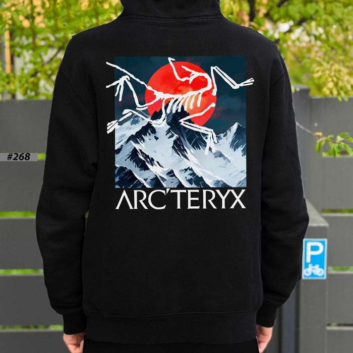 Худи Arcteryx Big Logo Черное | Зипка Кофта Артерикс | Биг Лого Принт