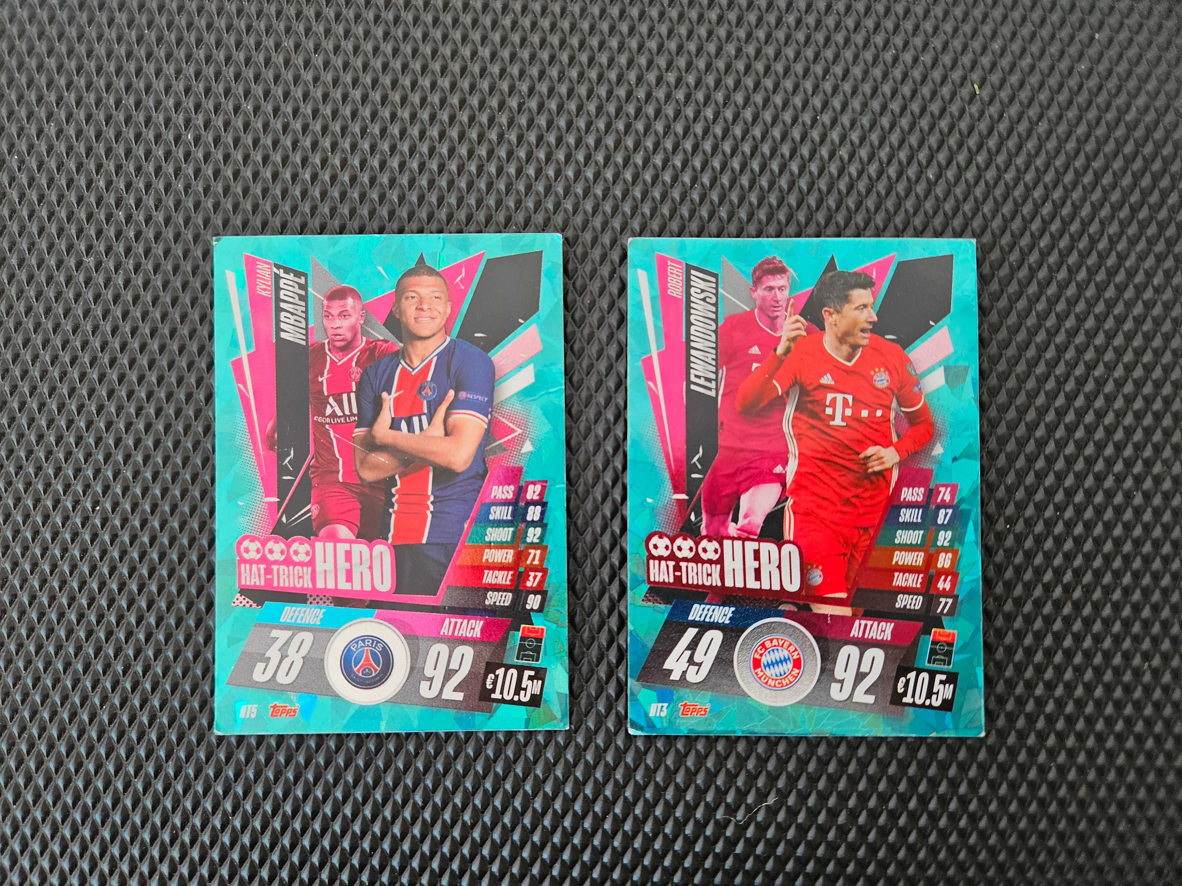 Karty match attax hat-trick Hero Kylian Mbappe i Robert Lewandowski