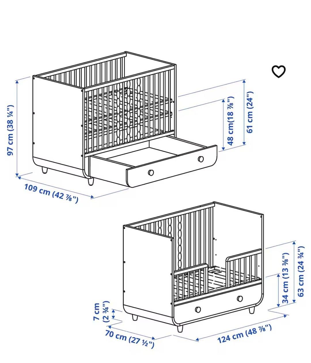 Berço/cama bebé totalmente equipado