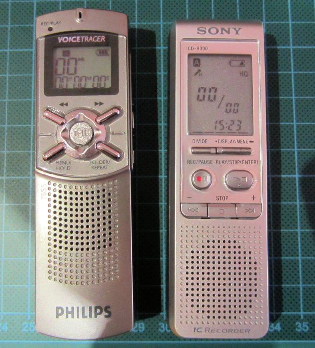Conjunto Gravadores Sony ICD-B300, ICD-B7 + Philips VoiceTracer 7655