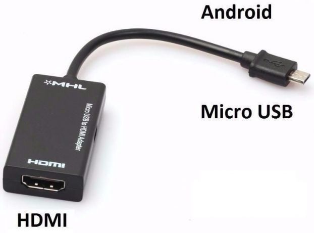 MHL (micro usb 5pin) адаптер дублирование экрана ТВ со смартфона/HDMI