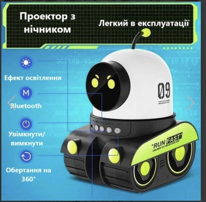 Нічник проєктор з Bluetooth колонкою Droid WH-E03 1200mAh