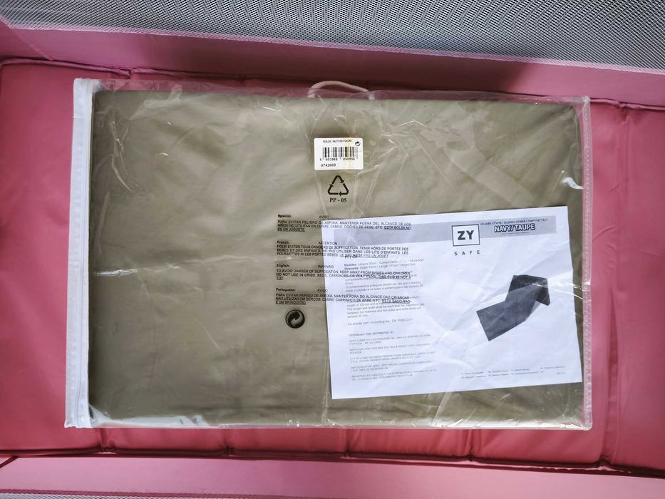 Cama de viagem rosa + colchão tripartido
