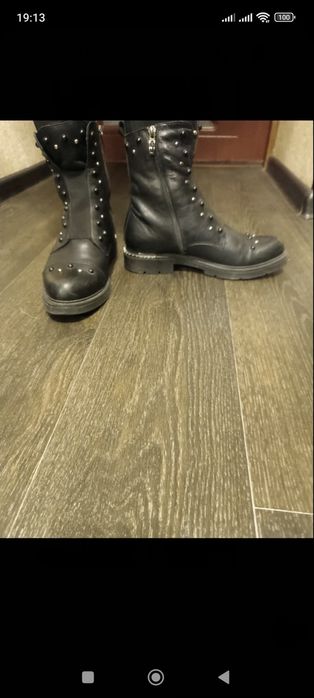 Сапоги зимні кожа