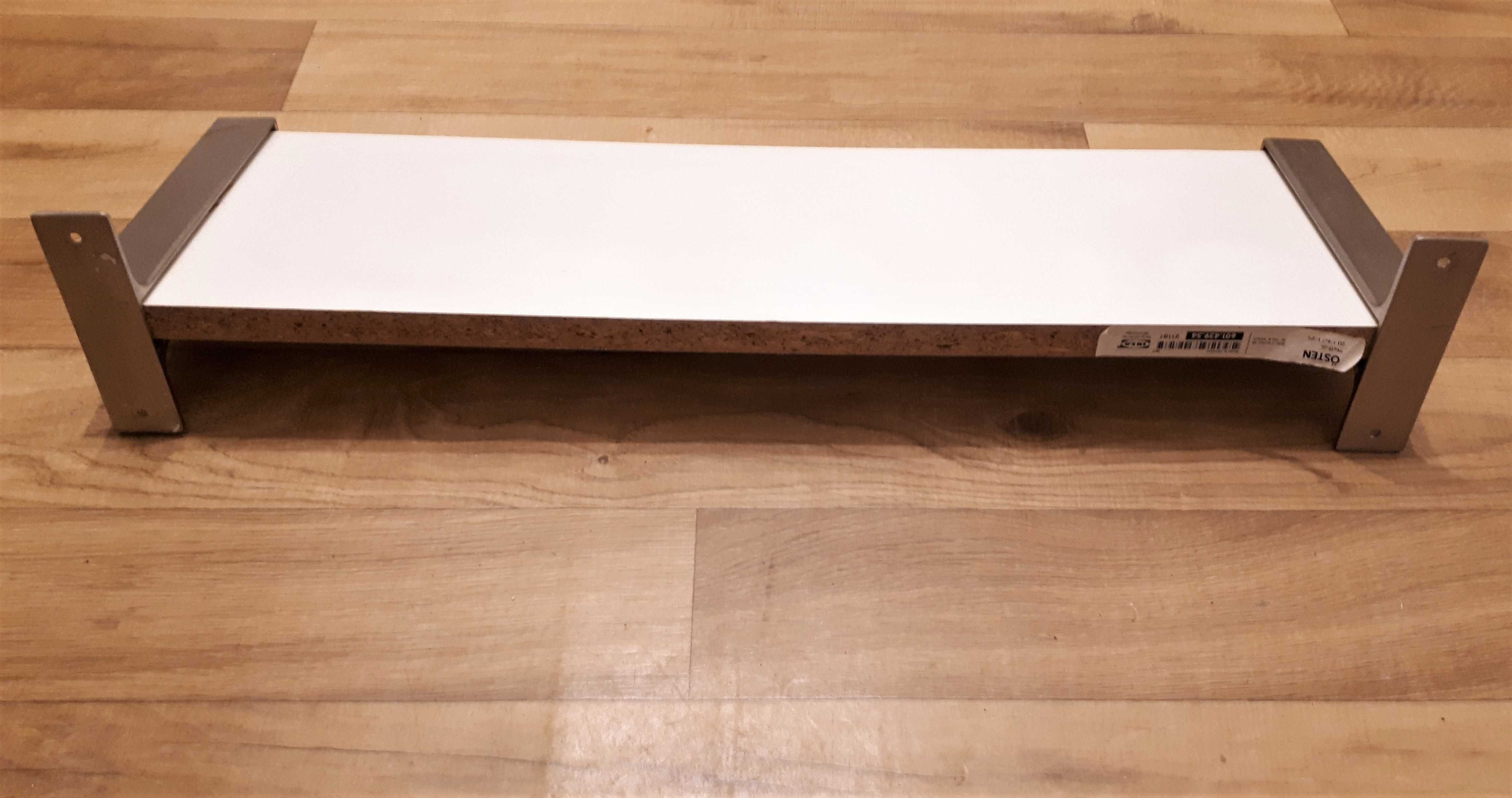 półka Ikea ze wspornikami biała 64/20 cm