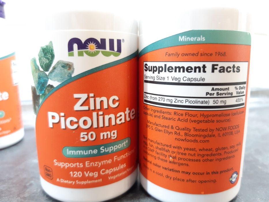 Now Foods, Zinc Picolinate 50 мг (120 капс.), цинк пиколинат