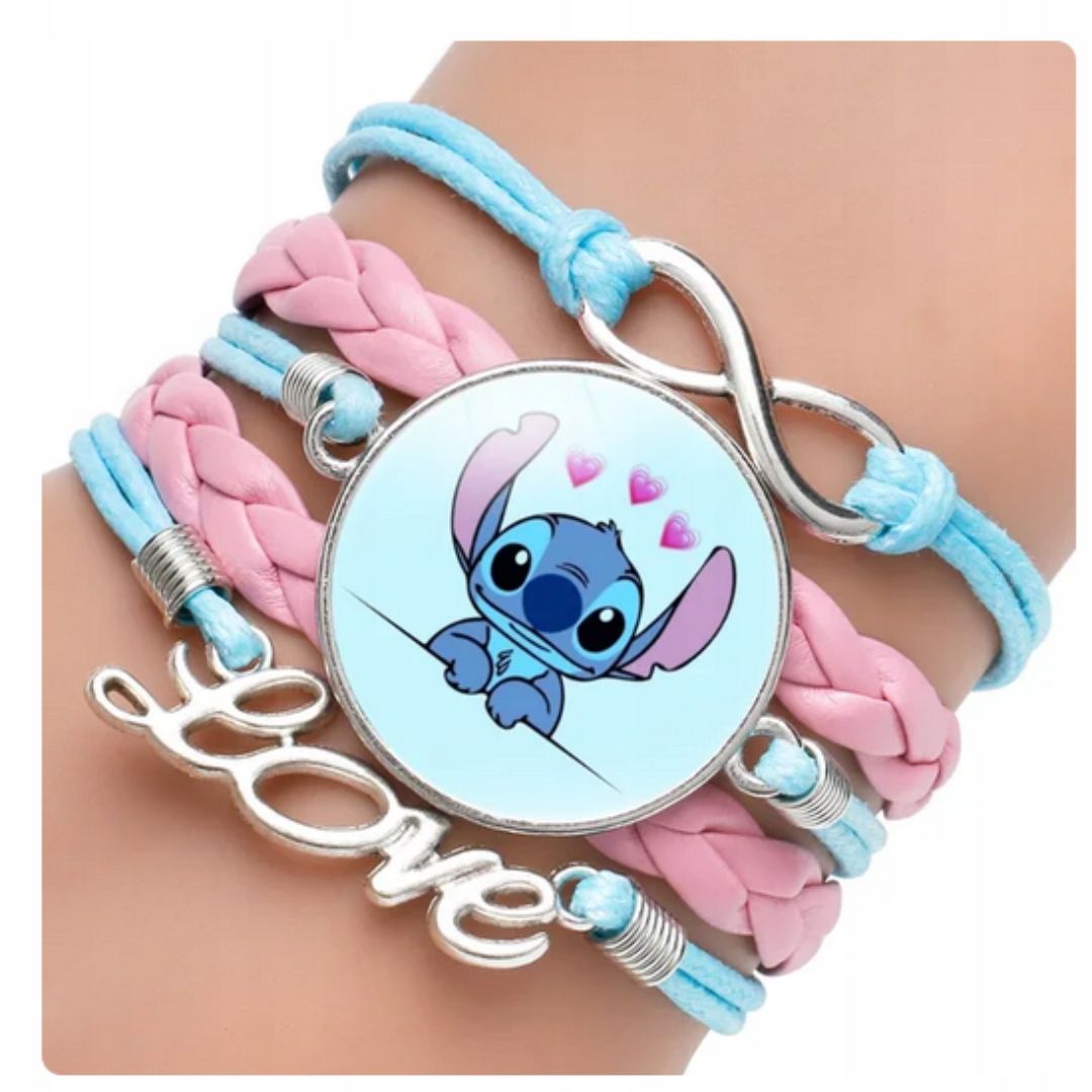 Bransoletka Lilo I Stich Niebiesko Różowa Serduszka Disney