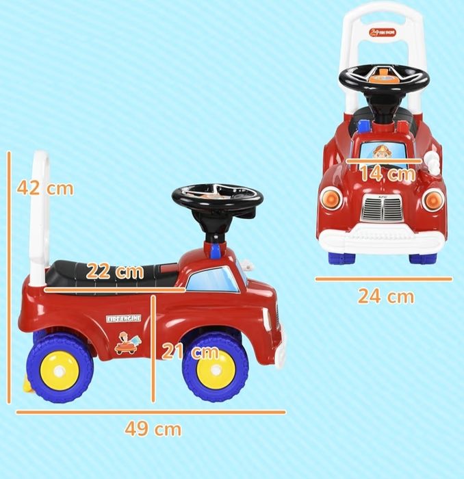 Camião dos bombeiros - carro de brincar sem pedais para criança