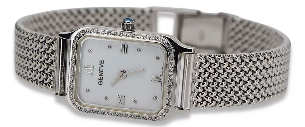 Zegarek z białego złota 14k damską z BRYLANTAMI lwd055wdw&lbw003w Wr