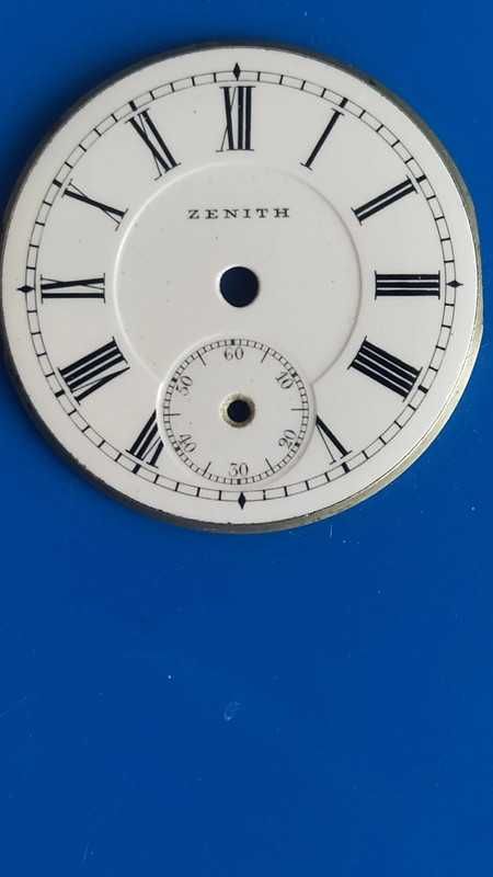 Zenith,porcelanowa tarcza,zegarek kieszonkowy,antyk