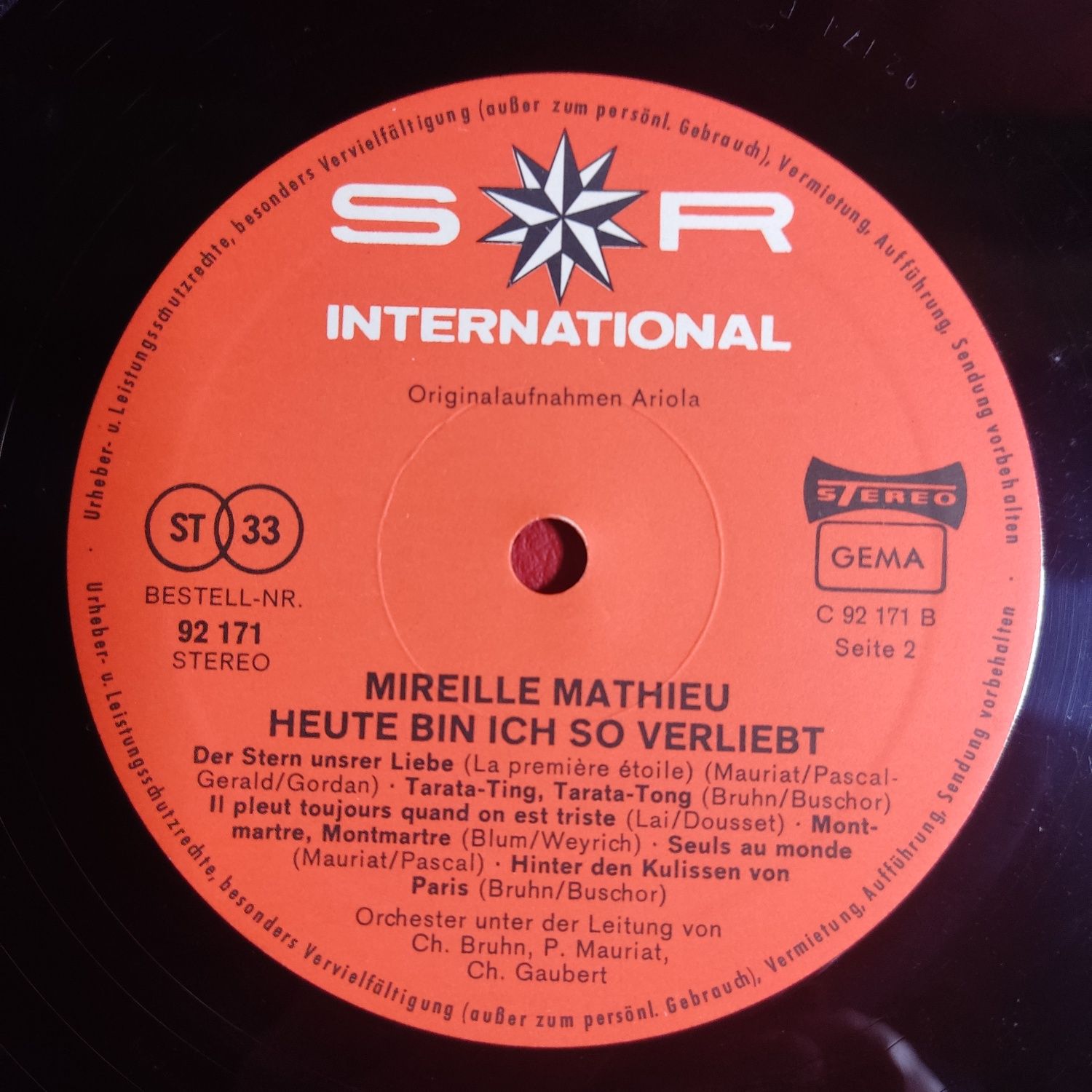Mireille Mathieu-Heute Bin Ich So Verliebt.Вінілова платівка.1970.Germ