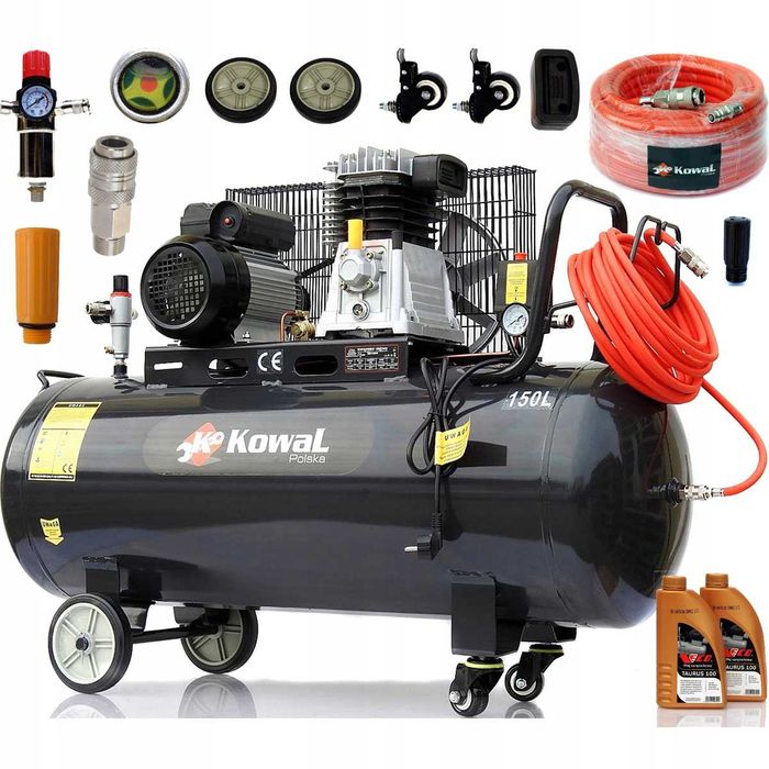 12 Bar KOMPRESOR k10 olejowy tłokowy 150L sprężarka pompa powietrza