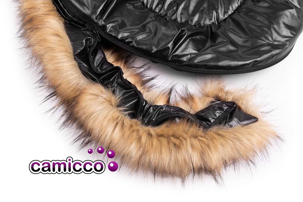 ŚPIWOREK do WÓZKA z odpinanym FUTRO ciepły plusz 0-36m śpiwór 105 cm