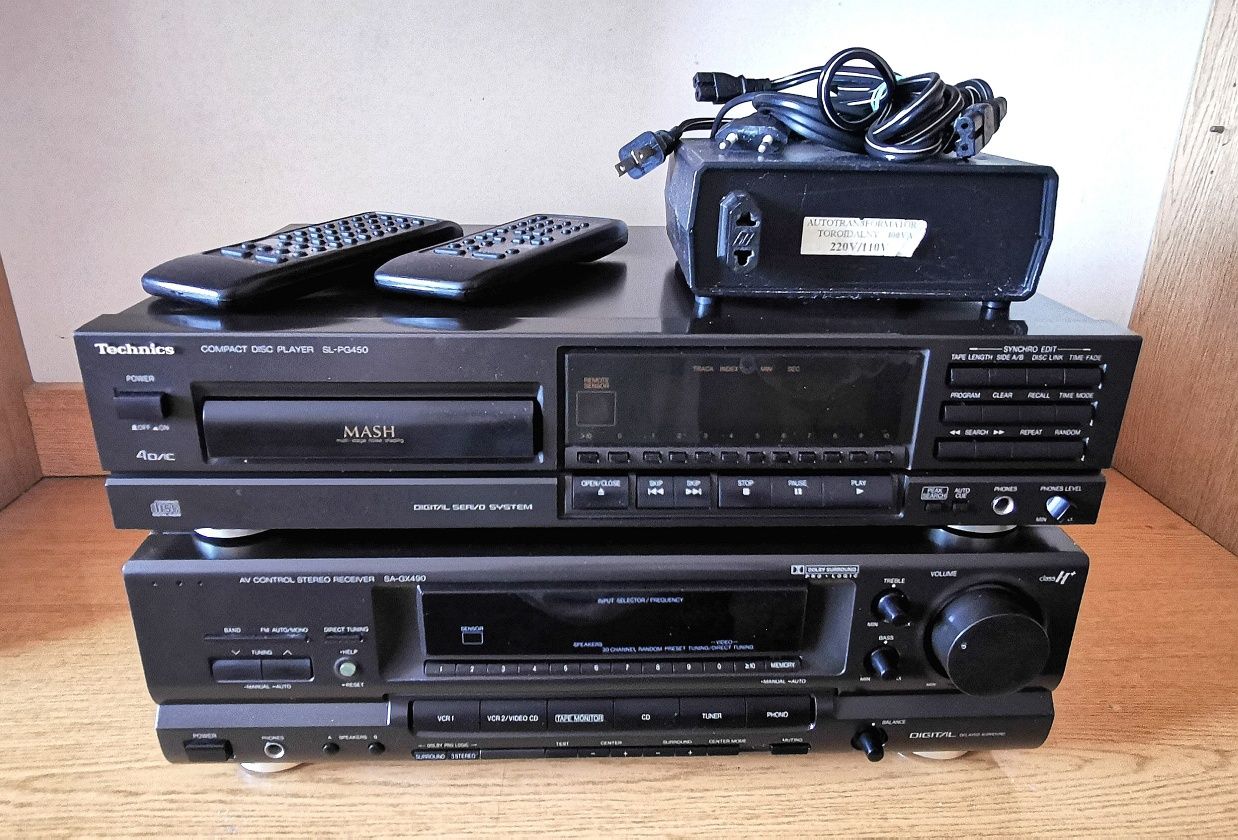 Amplituner Technics SA-GX490 + Odtwarzacz CD Technics SL-PG450