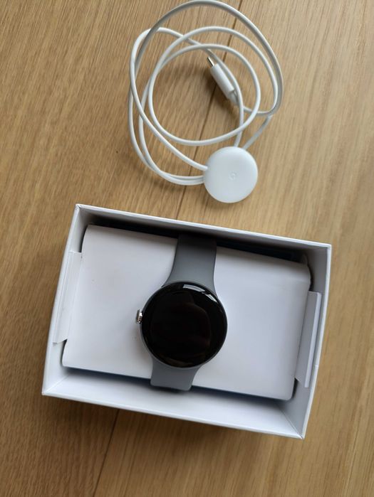 Google Pixel Watch Smartwatch ładowarka oryginalne pudełko pasek szary