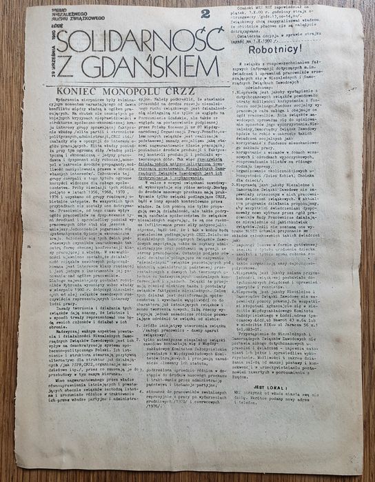 Solidarność Ziemi Łódzkiej 1981 Biuletyny Dodatki Stan Wojenny