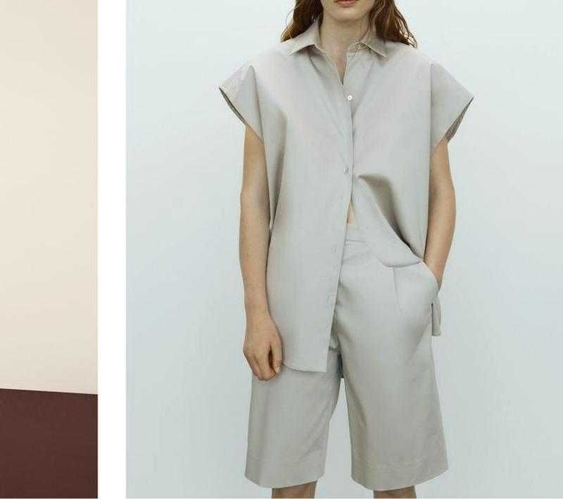 Massimo dutti поплінова сорочка оверсайз
