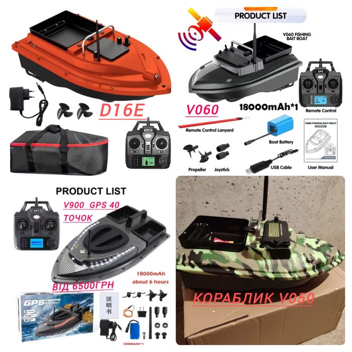 Кораблик для риболовлі з GPS та без