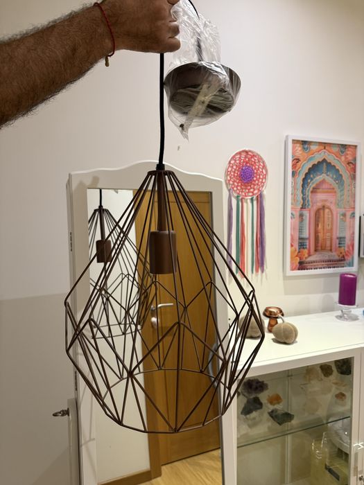 Candeeiro Teto Metal Bronze