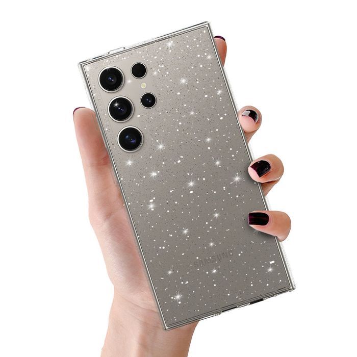 Crystal Glitter Case do Samsung Galaxy S23 Ultra Srebrny