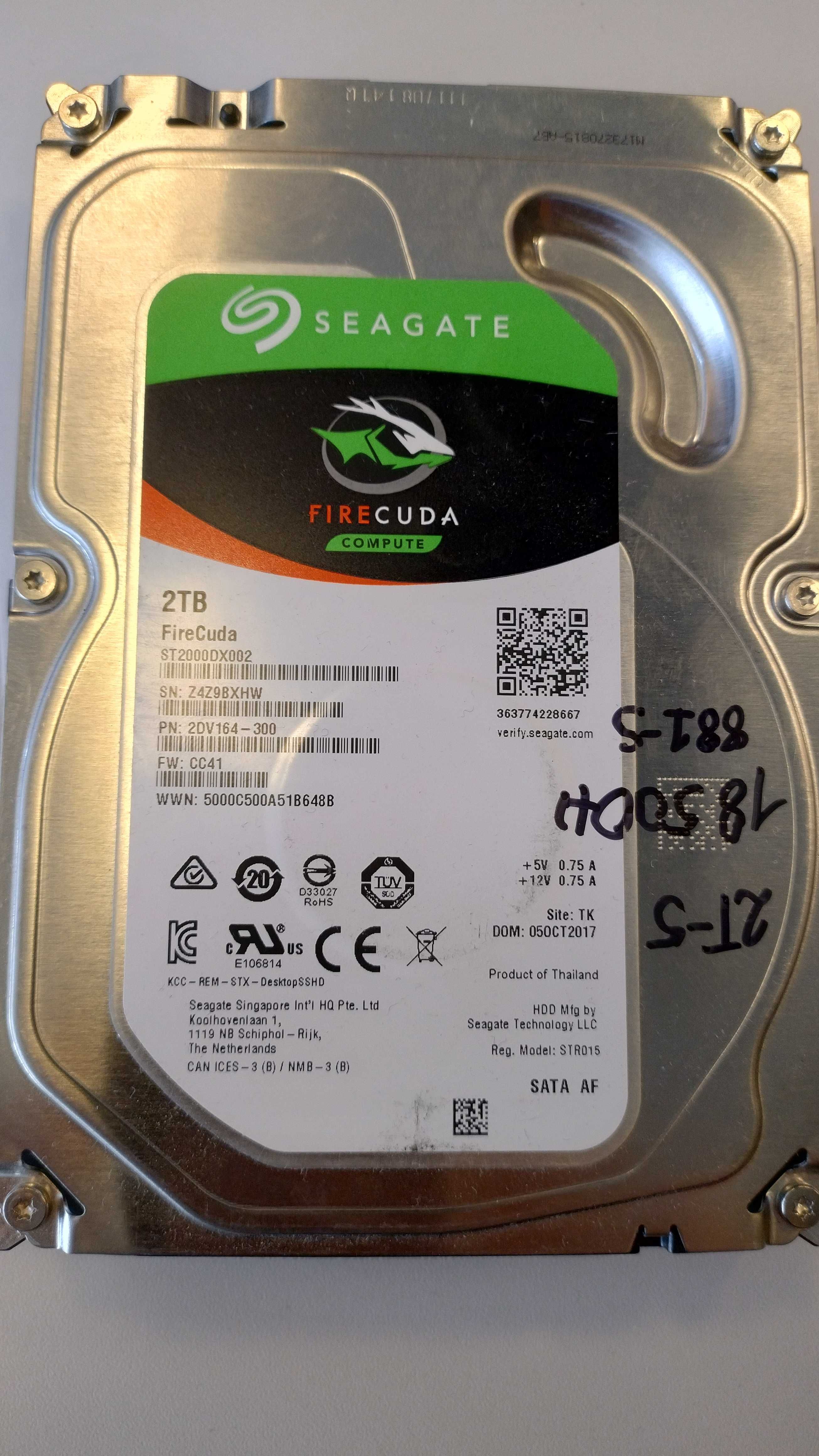 Dysk HDD 2TB  Segate ST2000DX002 Firecuda 3.5cala  Do komputera, NAS.