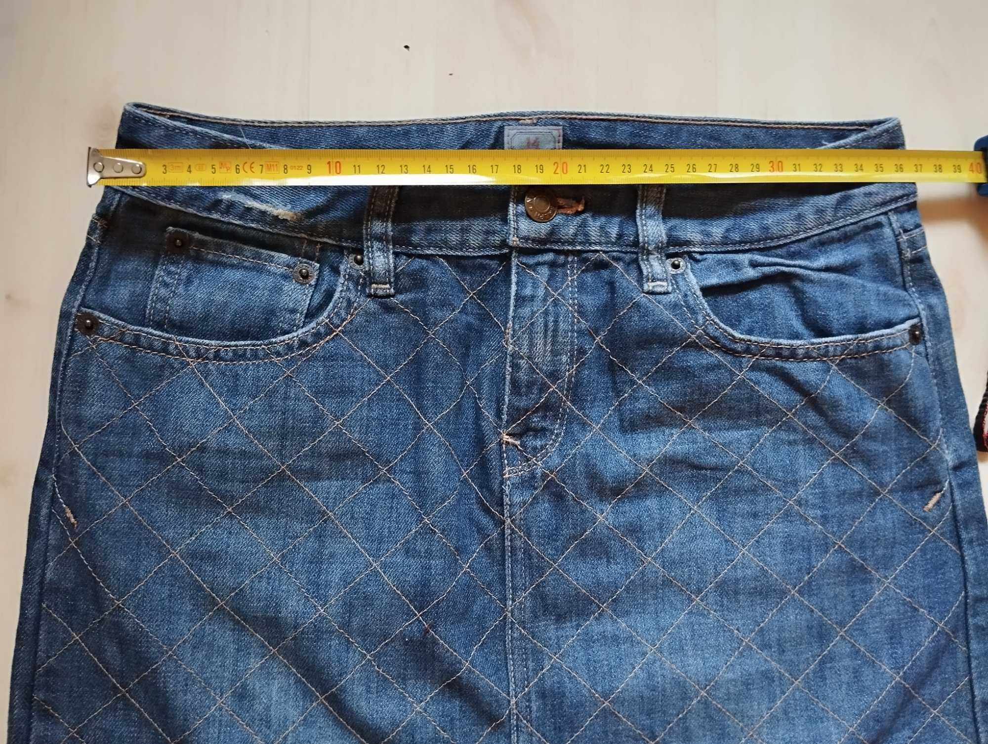 Ralph Lauren spódniczka jeansowa niebieska przecierana XS vintage piko