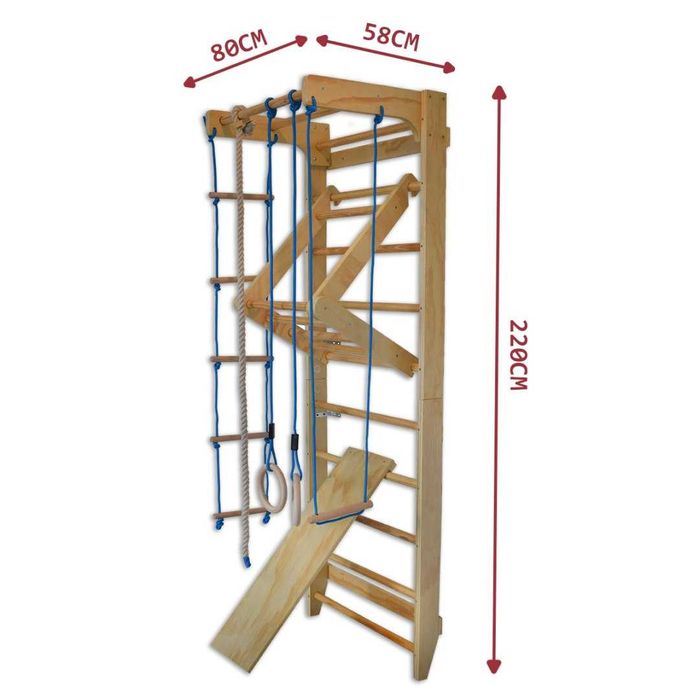drabinka gimnastyczna dla dzieci drewniana 220 cm 120 kg + Akcesoria