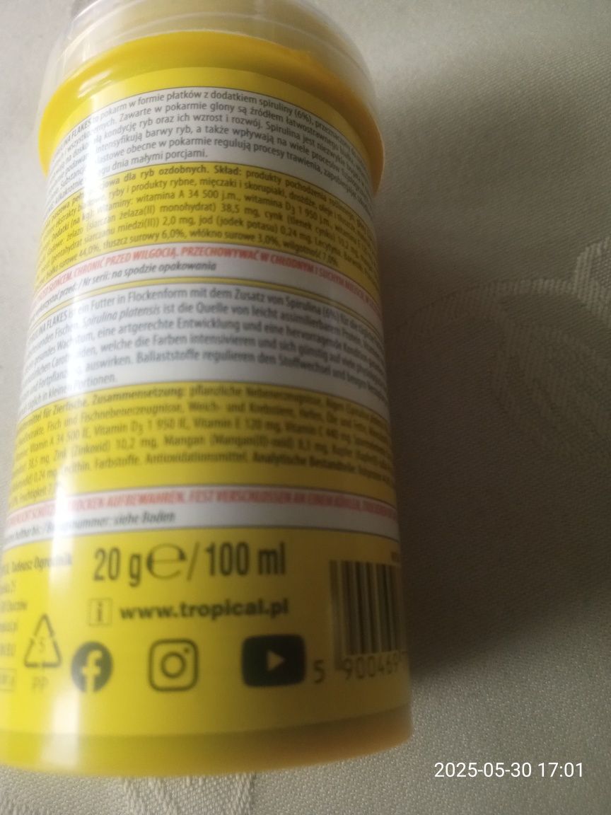 Pokarm spirulina płatki