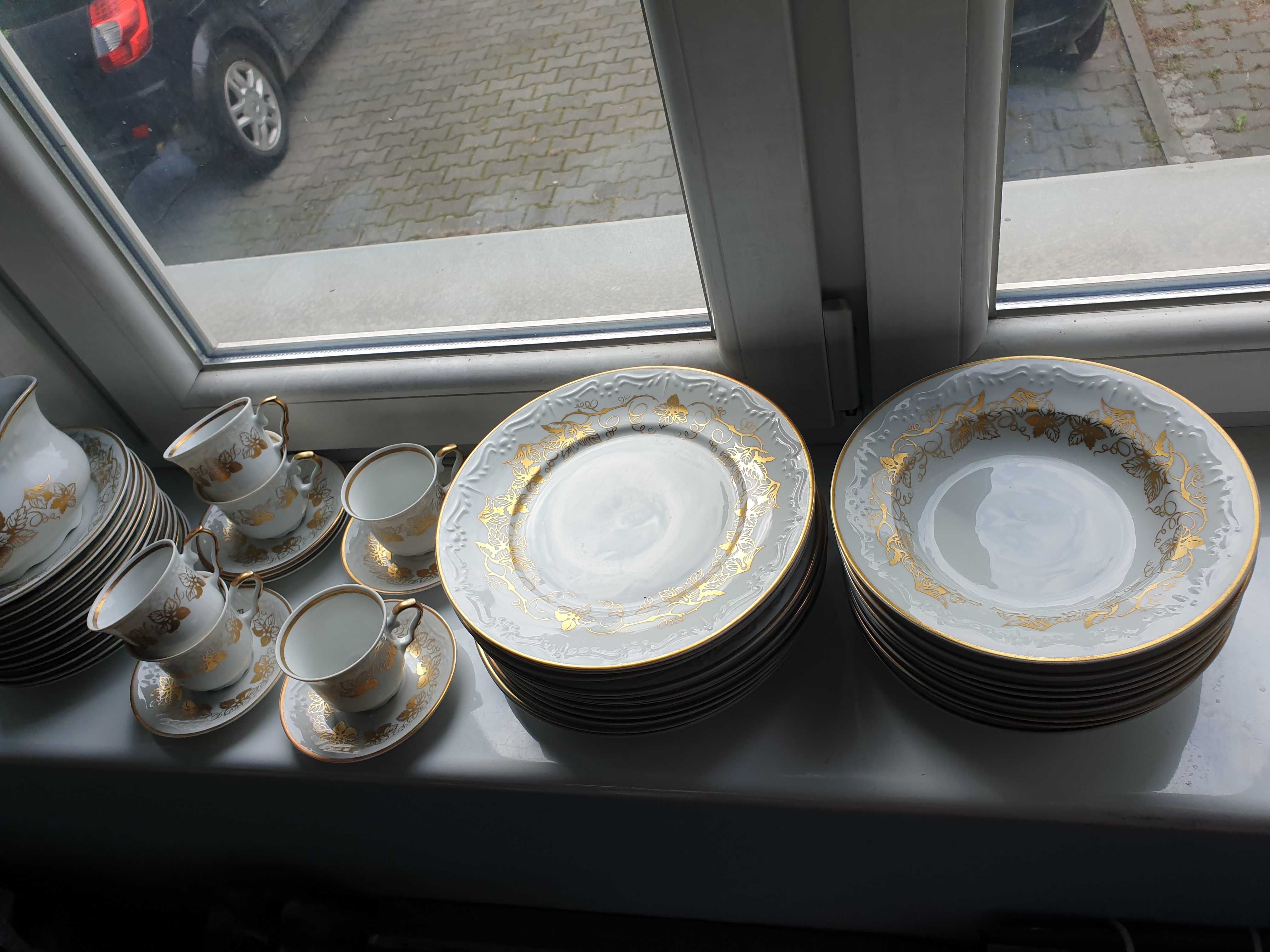serwis porcelana złocona Karolina