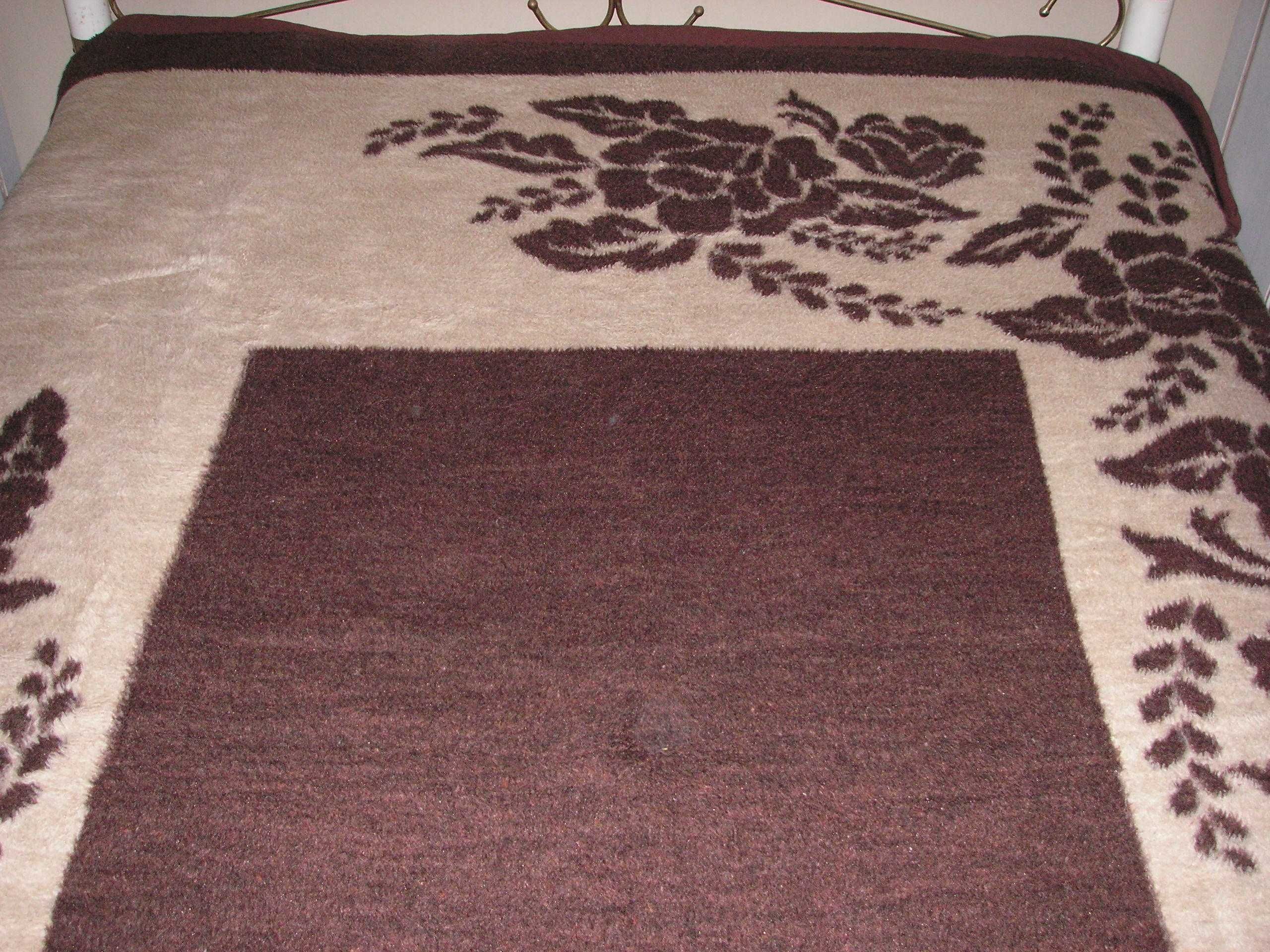 Cobertores Cores Castanho e Bege / Rosa Pura Lã Virgem