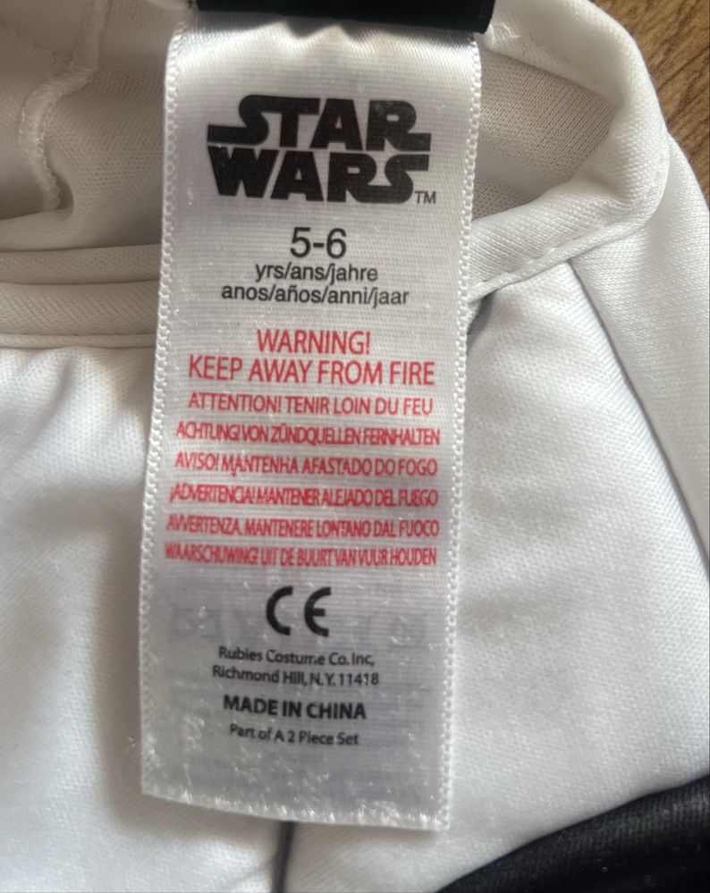 Fato Carnaval Stormtrooper Star Wars 5-6 anos
