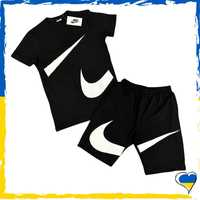 Комплект шорти Nike Big Swoosh + футболка Nike біла чорна. Свуш S-2XL