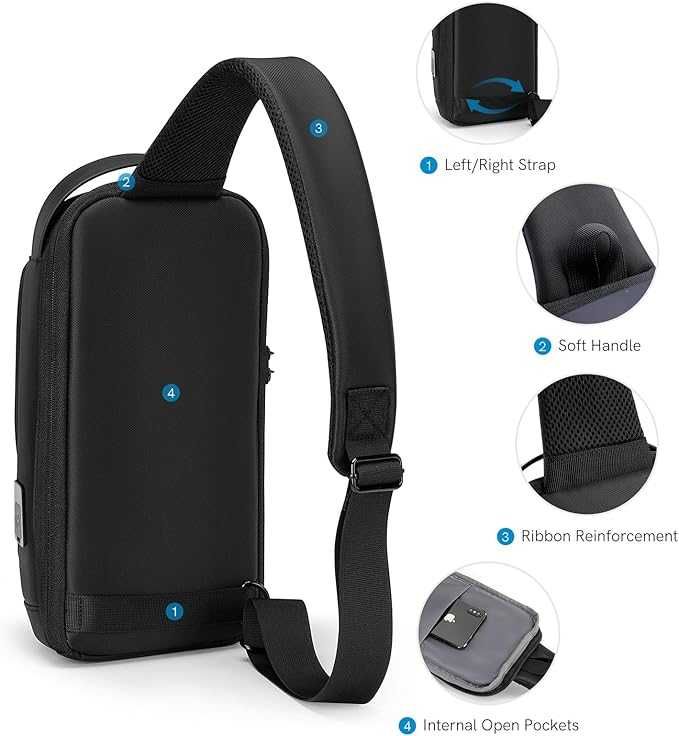 Torba plecak KINGSONS Crossbody USB antykradzieżowy laptop iPad PRO