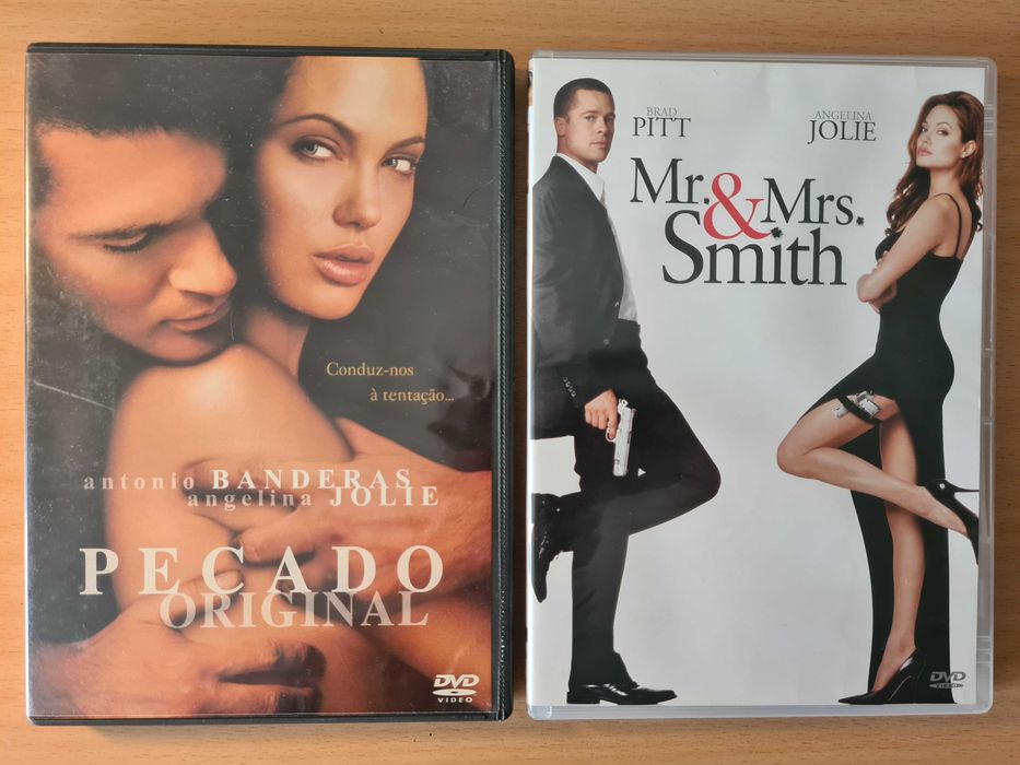 2 filmes com Angelina Jolie em DVD: Pecado Original e Mr. & Mrs Smith