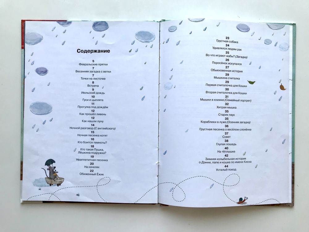 Детская книга стихов Прогулка под дождем Вадима Левина