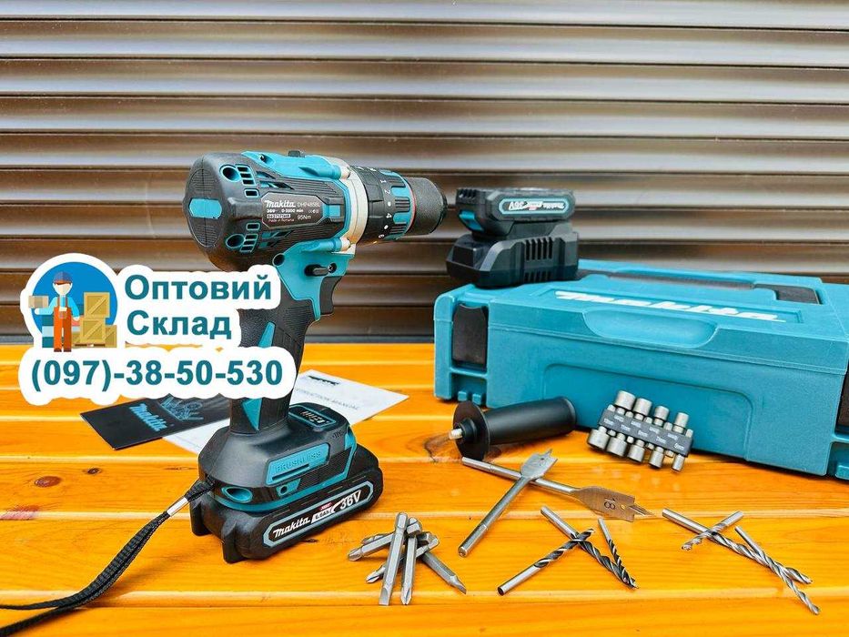 Якісний Безщітковий Шуруповерт Макита DHP485 XGT на Акамуляторі 36V/6A