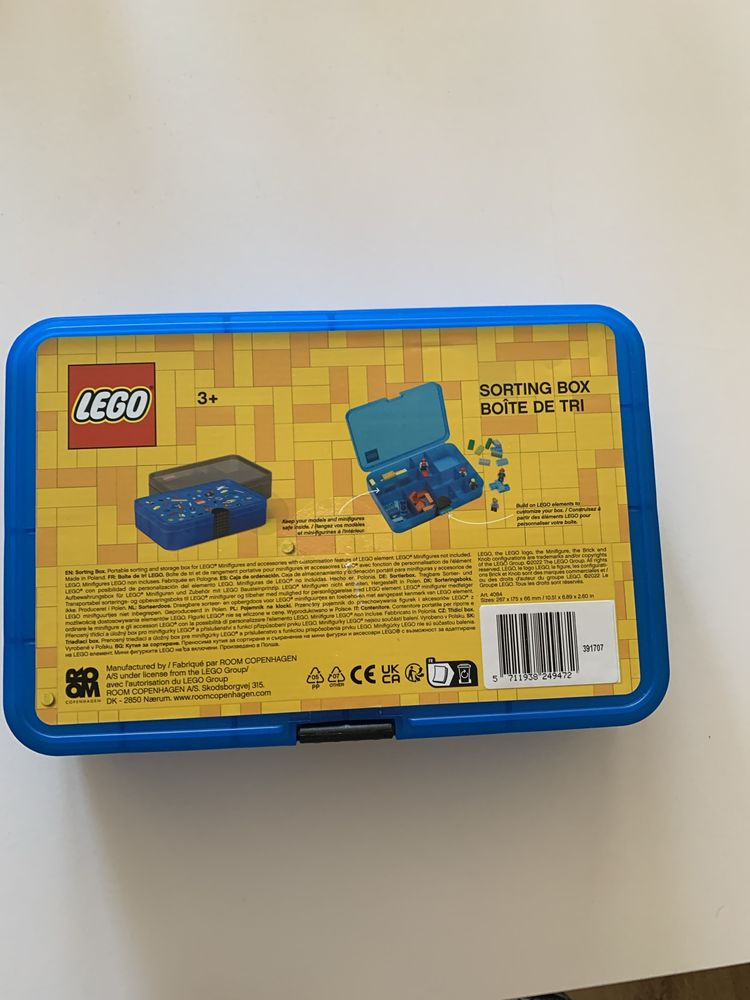 Sorter na klocki Lego niebieski nowy pojemnik na klocki pudełko