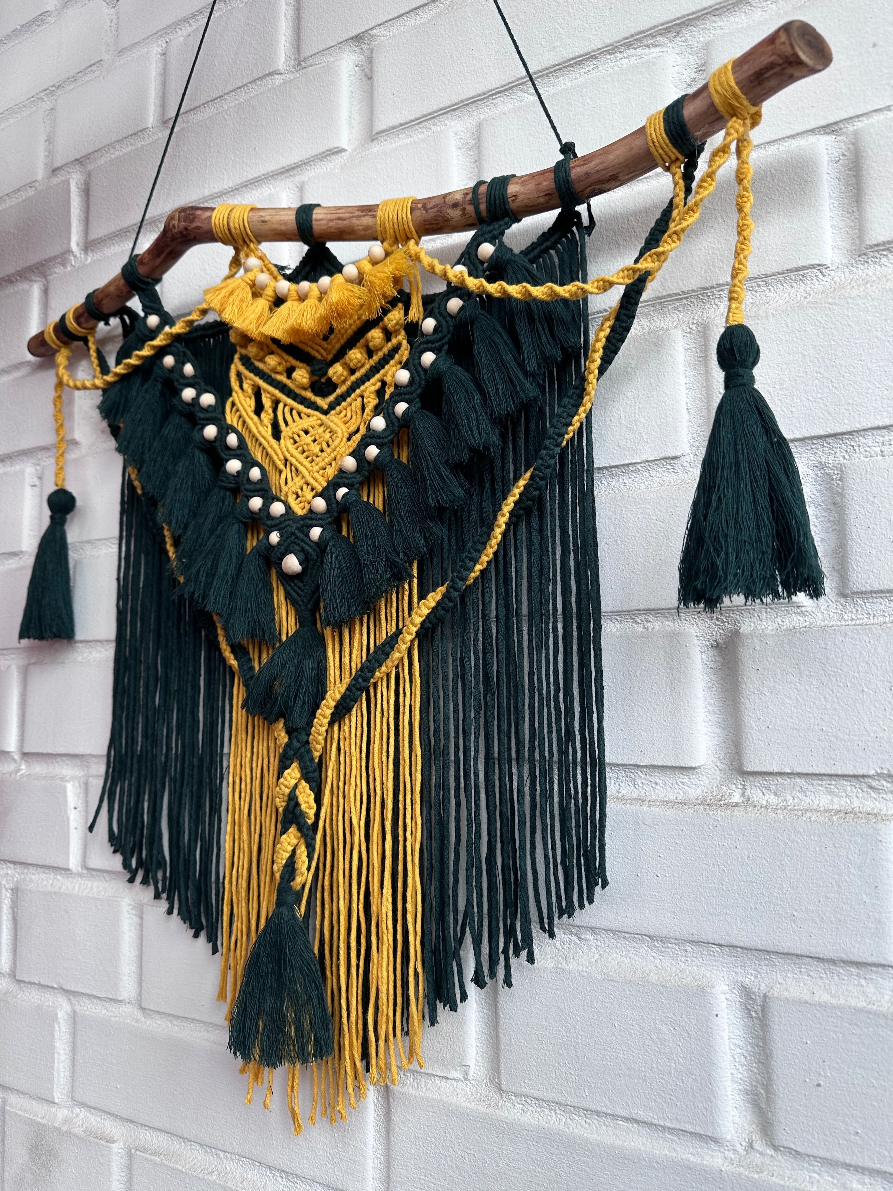 Makrama ścienna Boho | Dekoracja z naturalnych materiałów